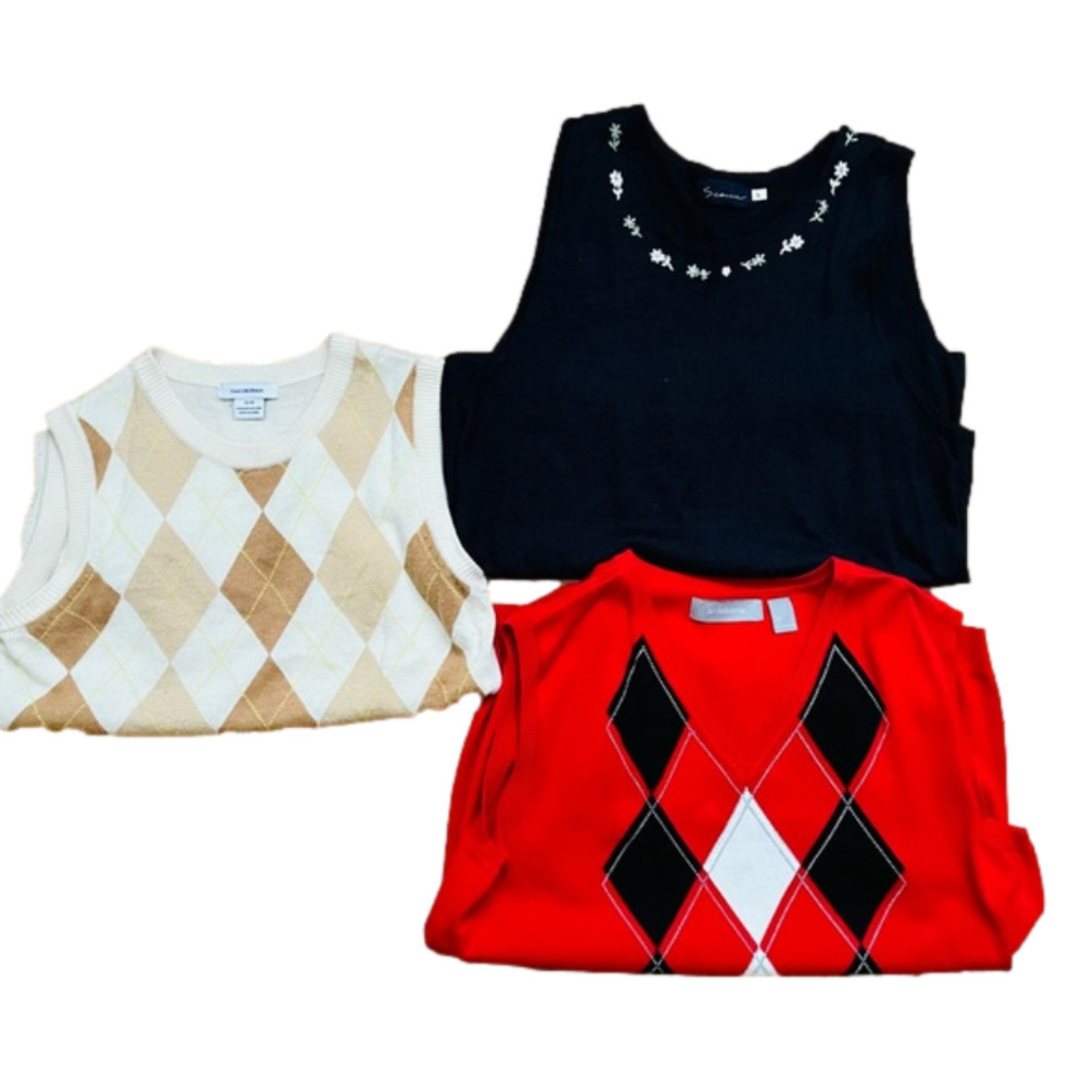 3 sweater vests in excellent condition!